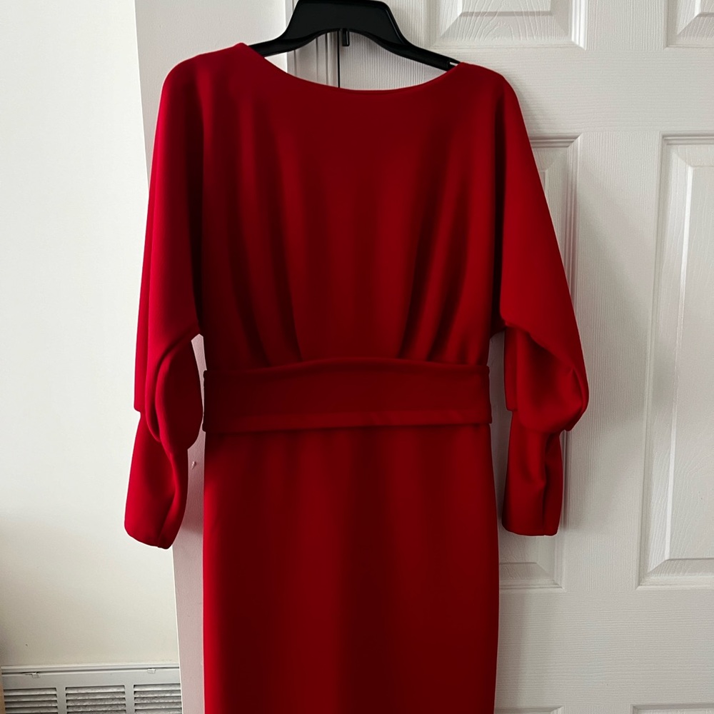 Red midi dress